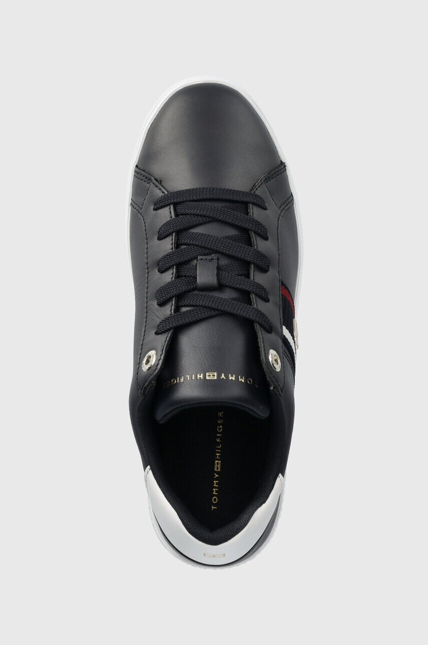 Tommy Hilfiger Кожени маратонки CORP WEBBING SNEAKER в тъмносиньо FW0FW07379 - Pepit.bg