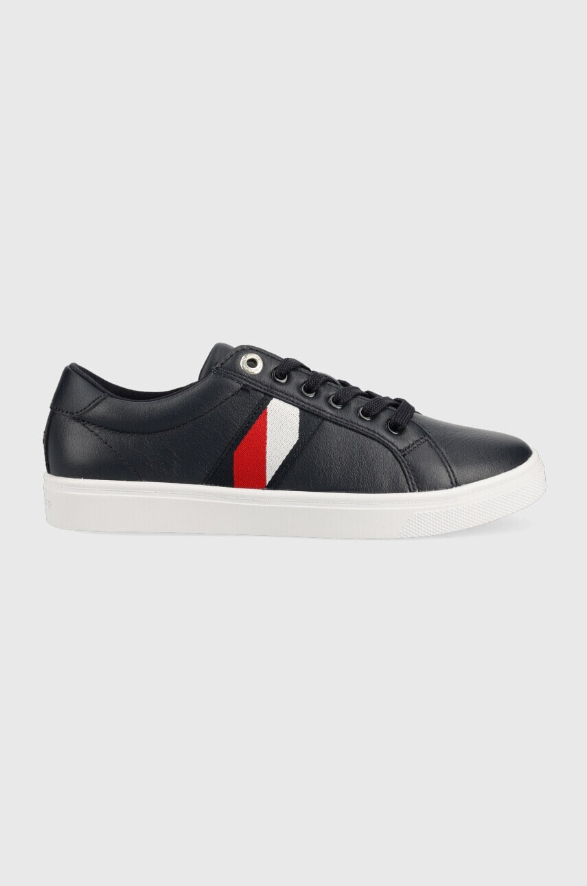 Tommy Hilfiger Кожени маратонки Corporate Tommy Cupsole в тъмносиньо - Pepit.bg