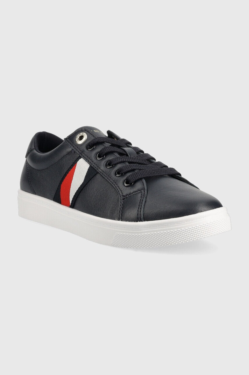 Tommy Hilfiger Кожени маратонки Corporate Tommy Cupsole в тъмносиньо - Pepit.bg