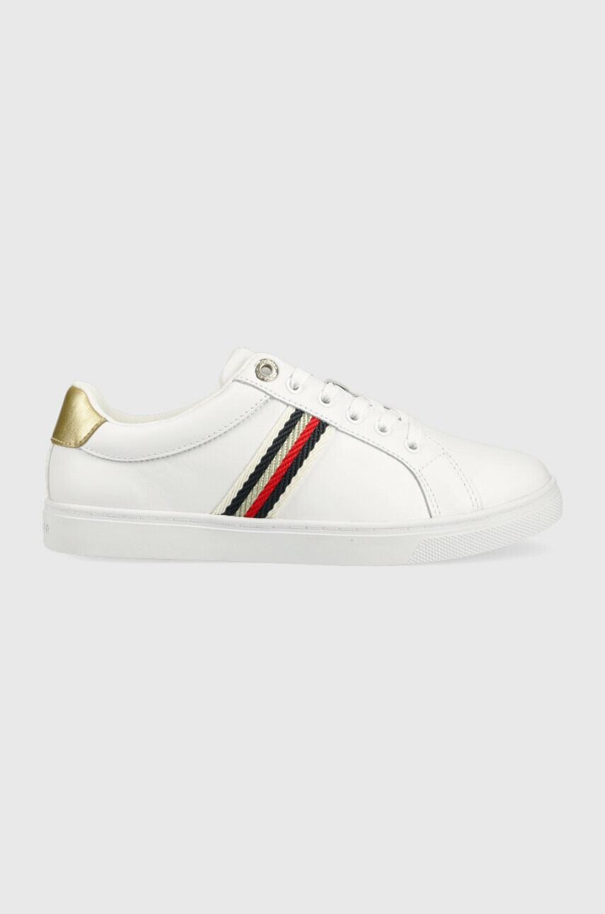 Tommy Hilfiger Кожени маратонки CORPORATE WEBBING SNEAKER в бяло FW0FW07117 - Pepit.bg