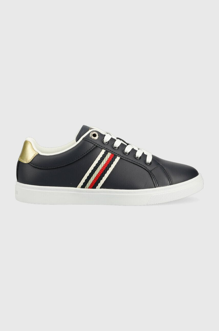 Tommy Hilfiger Кожени маратонки CORPORATE WEBBING SNEAKER в тъмносиньо FW0FW07117 - Pepit.bg