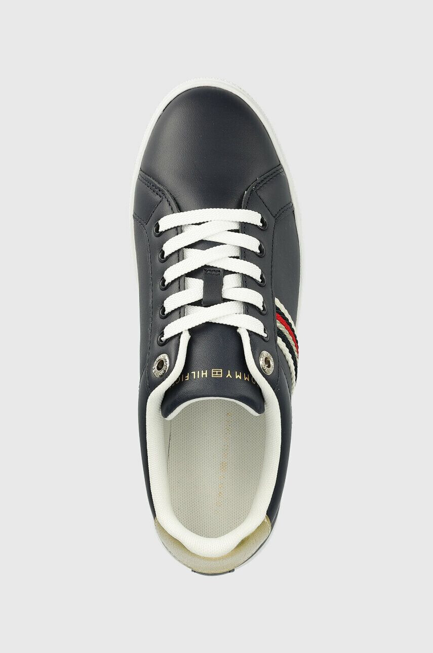 Tommy Hilfiger Кожени маратонки CORPORATE WEBBING SNEAKER в тъмносиньо FW0FW07117 - Pepit.bg