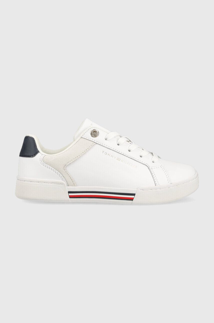 Tommy Hilfiger Кожени маратонки COURT SNEAKER GLOBAL STRIPES в бяло FW0FW07118 - Pepit.bg