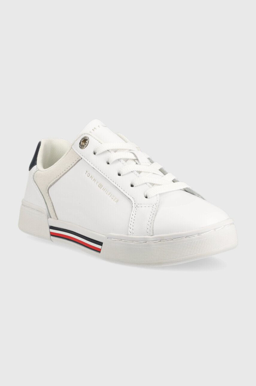 Tommy Hilfiger Кожени маратонки COURT SNEAKER GLOBAL STRIPES в бяло FW0FW07118 - Pepit.bg