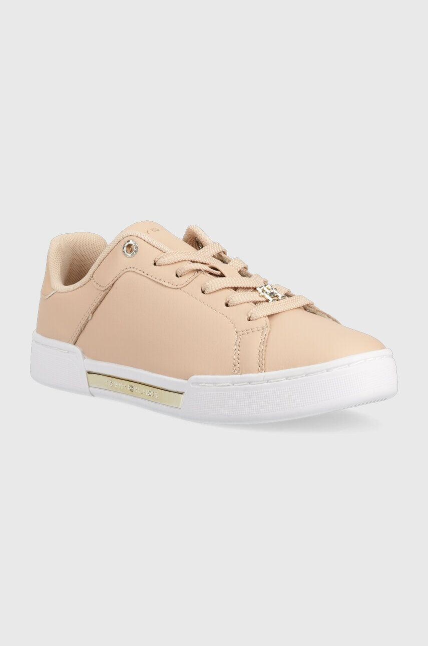 Tommy Hilfiger Кожени маратонки COURT SNEAKER GOLDEN TH в бежово FW0FW07116 - Pepit.bg