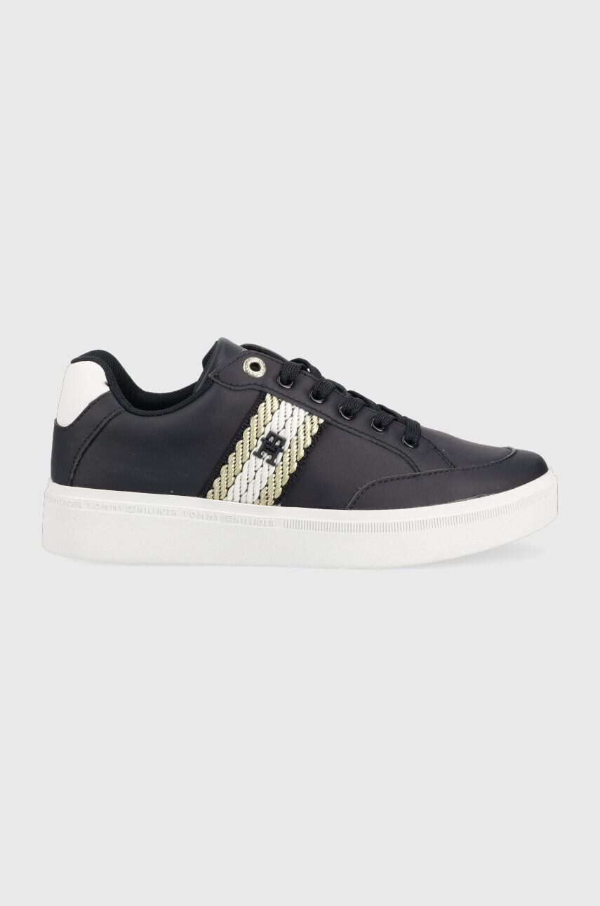 Tommy Hilfiger Кожени маратонки COURT SNEAKER WITH WEBBING в тъмносиньо FW0FW07106 - Pepit.bg