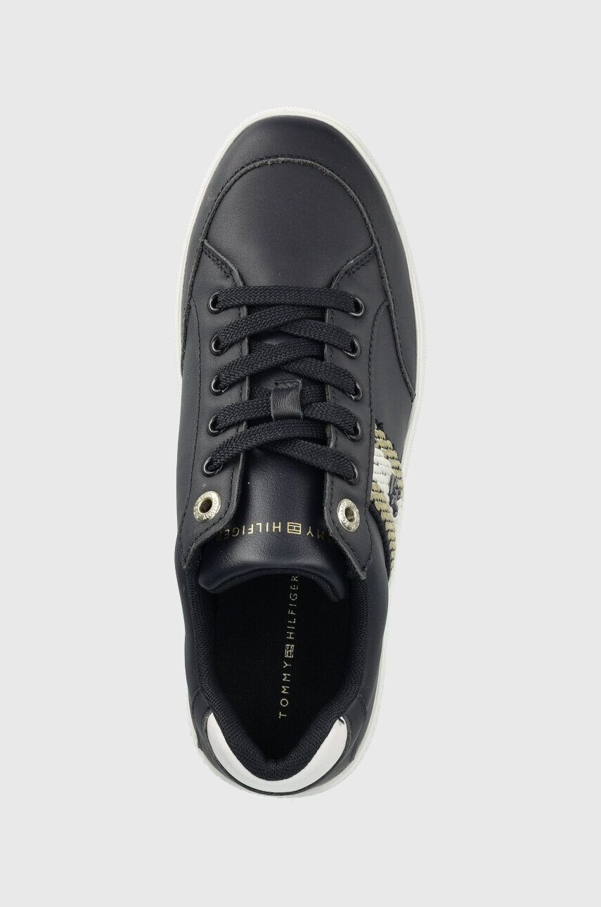 Tommy Hilfiger Кожени маратонки COURT SNEAKER WITH WEBBING в тъмносиньо FW0FW07106 - Pepit.bg