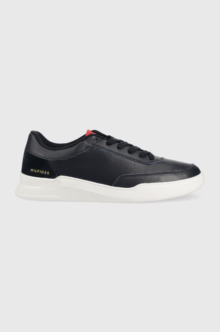 Tommy Hilfiger Кожени маратонки Elevated Cupsole Perf в тъмносиньо - Pepit.bg