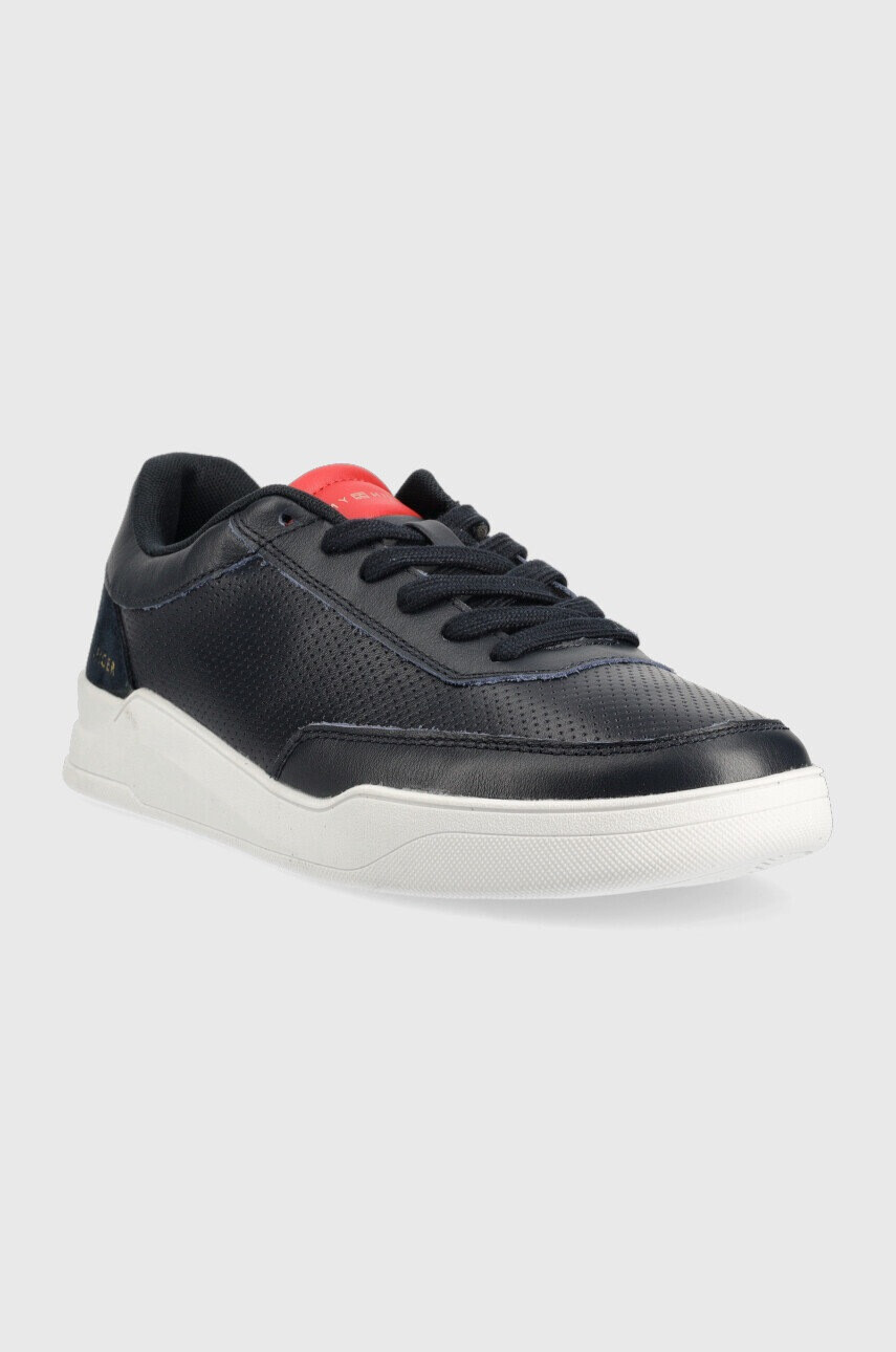 Tommy Hilfiger Кожени маратонки Elevated Cupsole Perf в тъмносиньо - Pepit.bg
