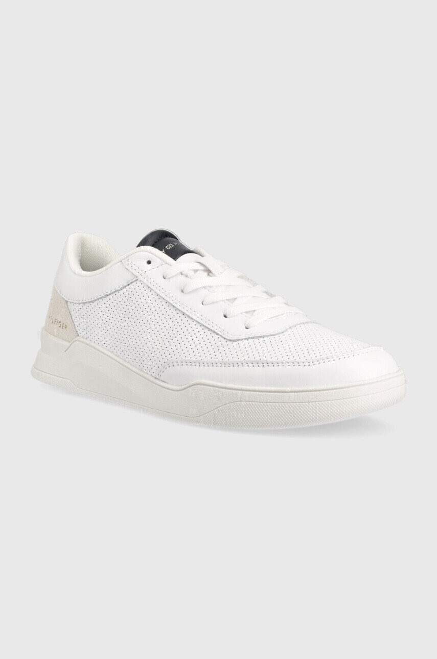 Tommy Hilfiger Кожени маратонки Elevated Cupsole Perf в бяло - Pepit.bg