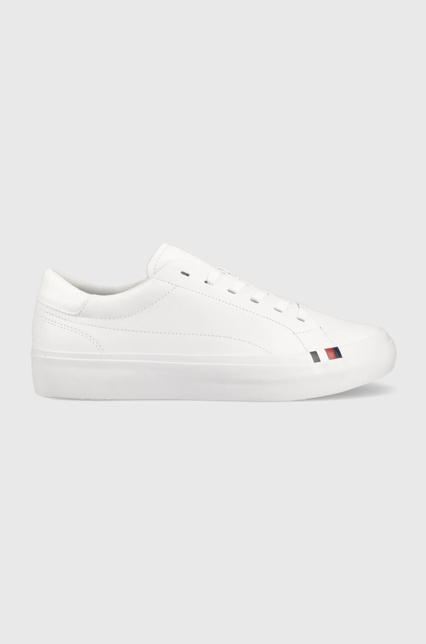 Tommy Hilfiger Кожени маратонки ELEVATED VULC LEATHER LOW в бяло FM0FM04418 - Pepit.bg