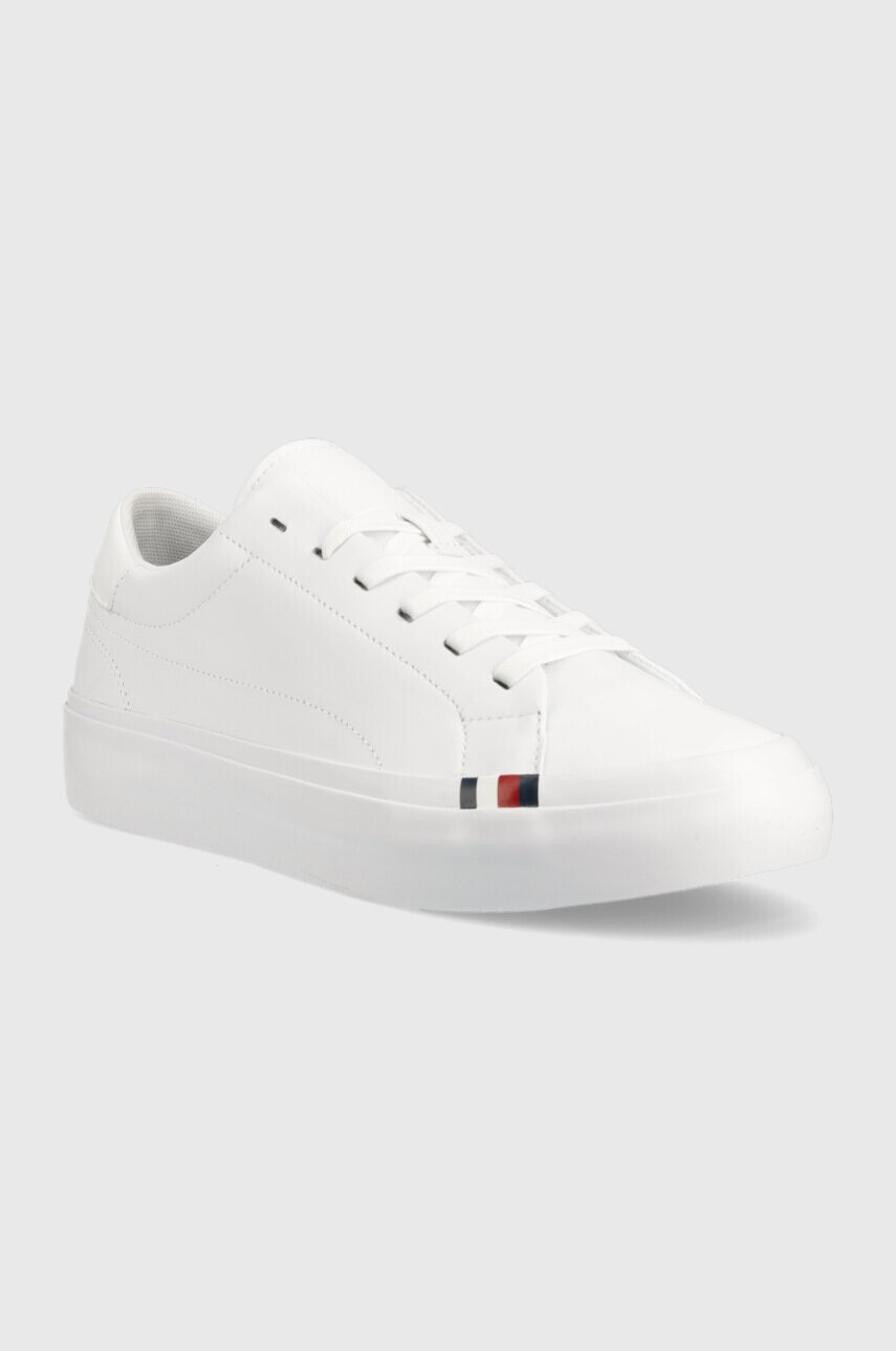 Tommy Hilfiger Кожени маратонки ELEVATED VULC LEATHER LOW в бяло FM0FM04418 - Pepit.bg