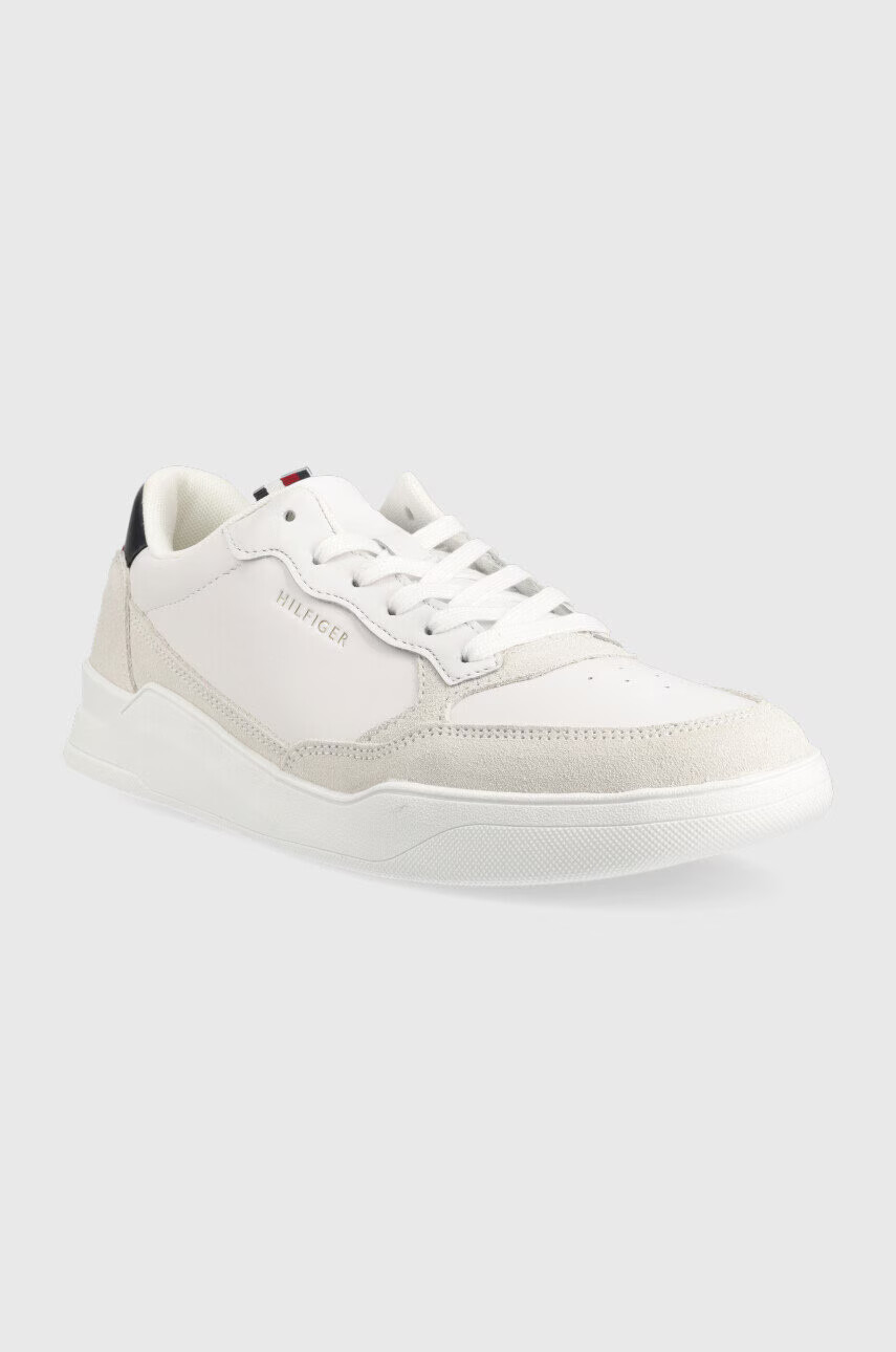 Tommy Hilfiger Кожени маратонки FM0FM04358 ELEVATED CUPSOLE LEATHER MIX в бяло - Pepit.bg