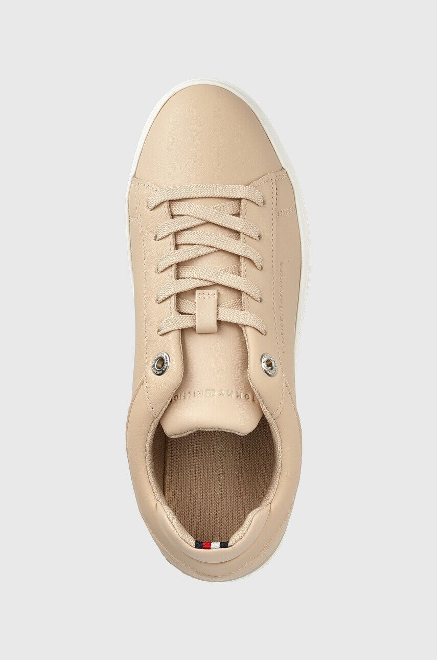 Tommy Hilfiger Кожени маратонки Fw0fw06511 Feminine Elevated Sneaker в бежово - Pepit.bg