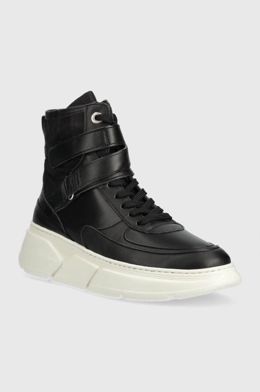 Tommy Hilfiger Кожени маратонки FW0FW06910 CHUNKY WARM SNEAKER HIGH в черно - Pepit.bg