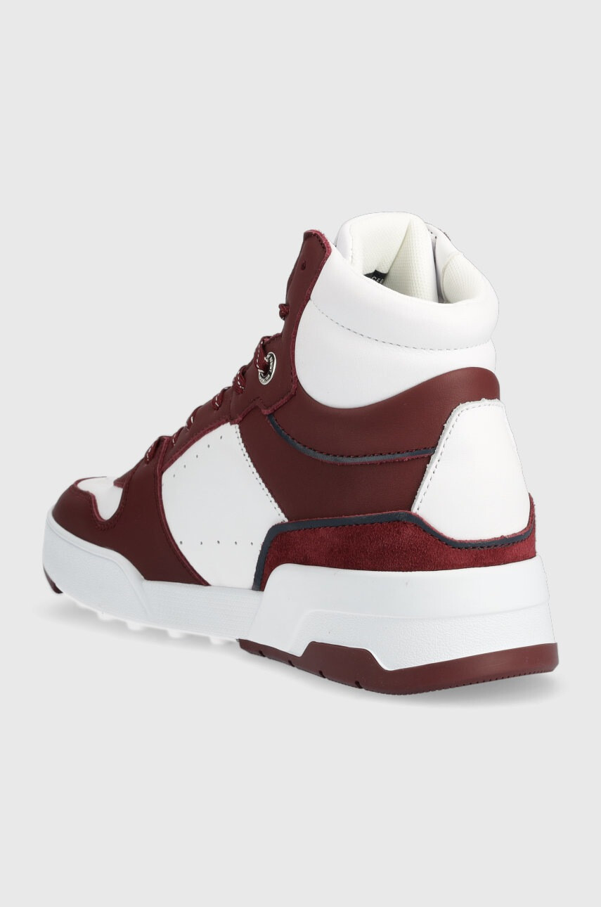 Tommy Hilfiger Кожени маратонки High Cut Basket Sneaker в бордо - Pepit.bg