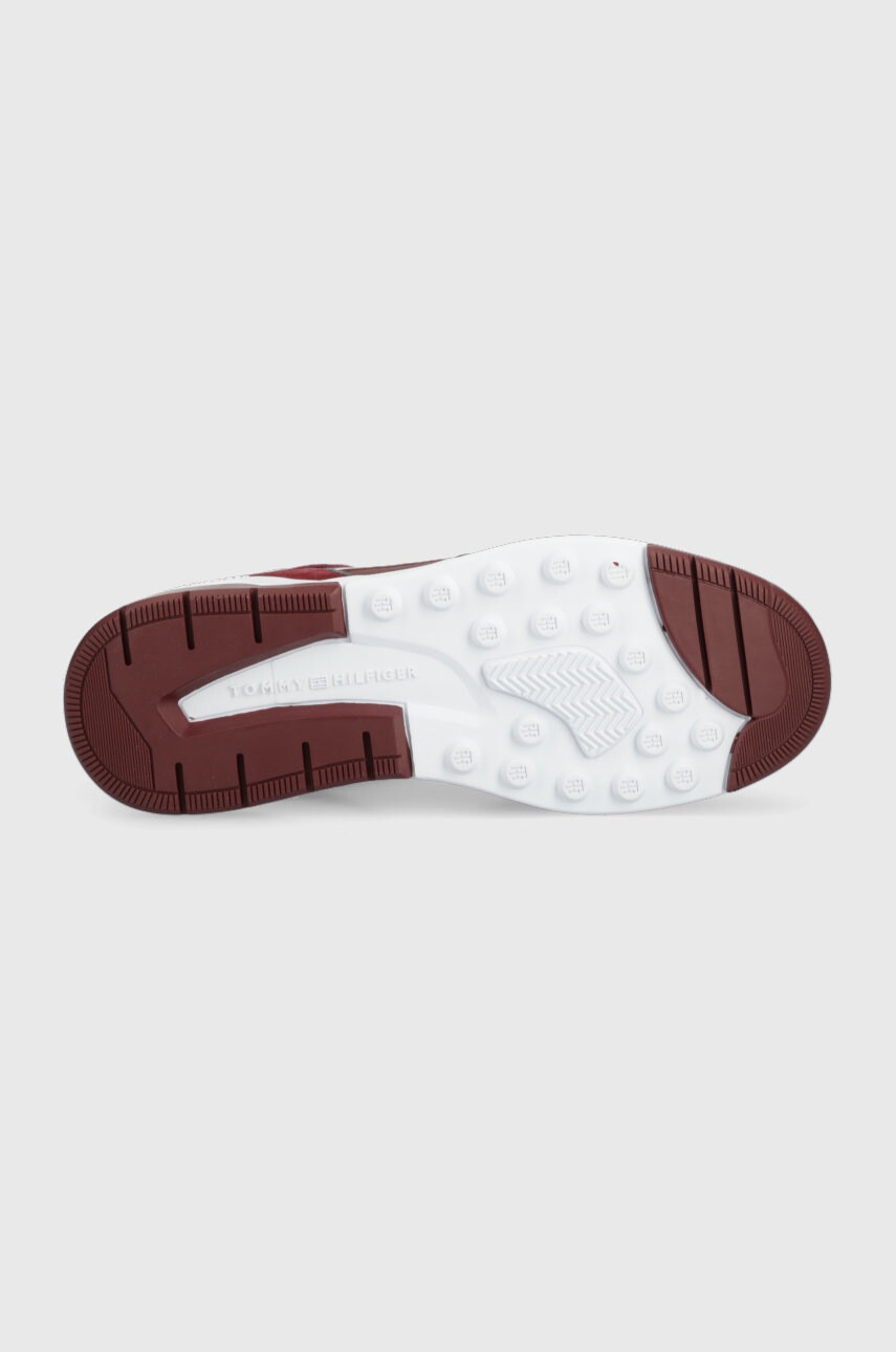 Tommy Hilfiger Кожени маратонки High Cut Basket Sneaker в бордо - Pepit.bg