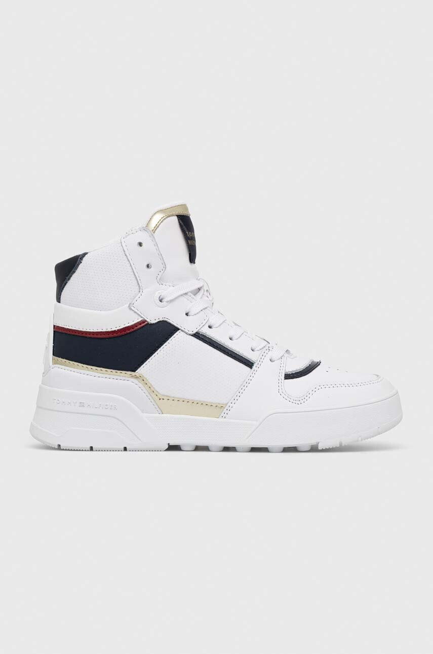 Tommy Hilfiger Кожени маратонки HIGH TH BASKET SNEAKER в бяло FW0FW07023 - Pepit.bg