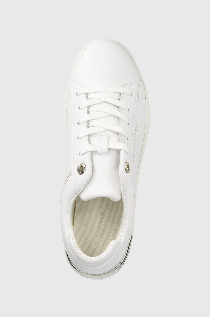 Tommy Hilfiger Кожени маратонки LUX METALLIC CUPSOLE SNEAKER в бяло FW0FW07030 - Pepit.bg