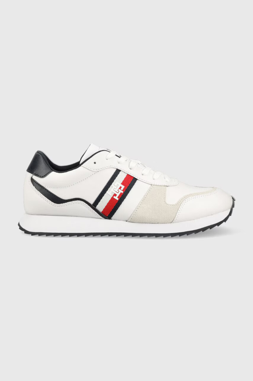 Tommy Hilfiger Кожени маратонки RUNNER EVO LEATHER в бяло FM0FM04714 - Pepit.bg