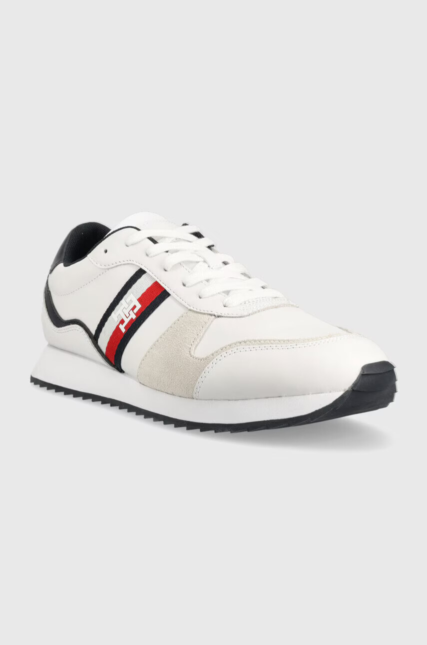 Tommy Hilfiger Кожени маратонки RUNNER EVO LEATHER в бяло FM0FM04714 - Pepit.bg