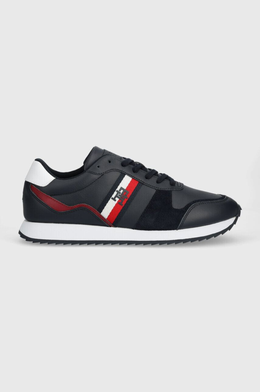 Tommy Hilfiger Кожени маратонки RUNNER EVO LEATHER в тъмносиньо FM0FM04714 - Pepit.bg