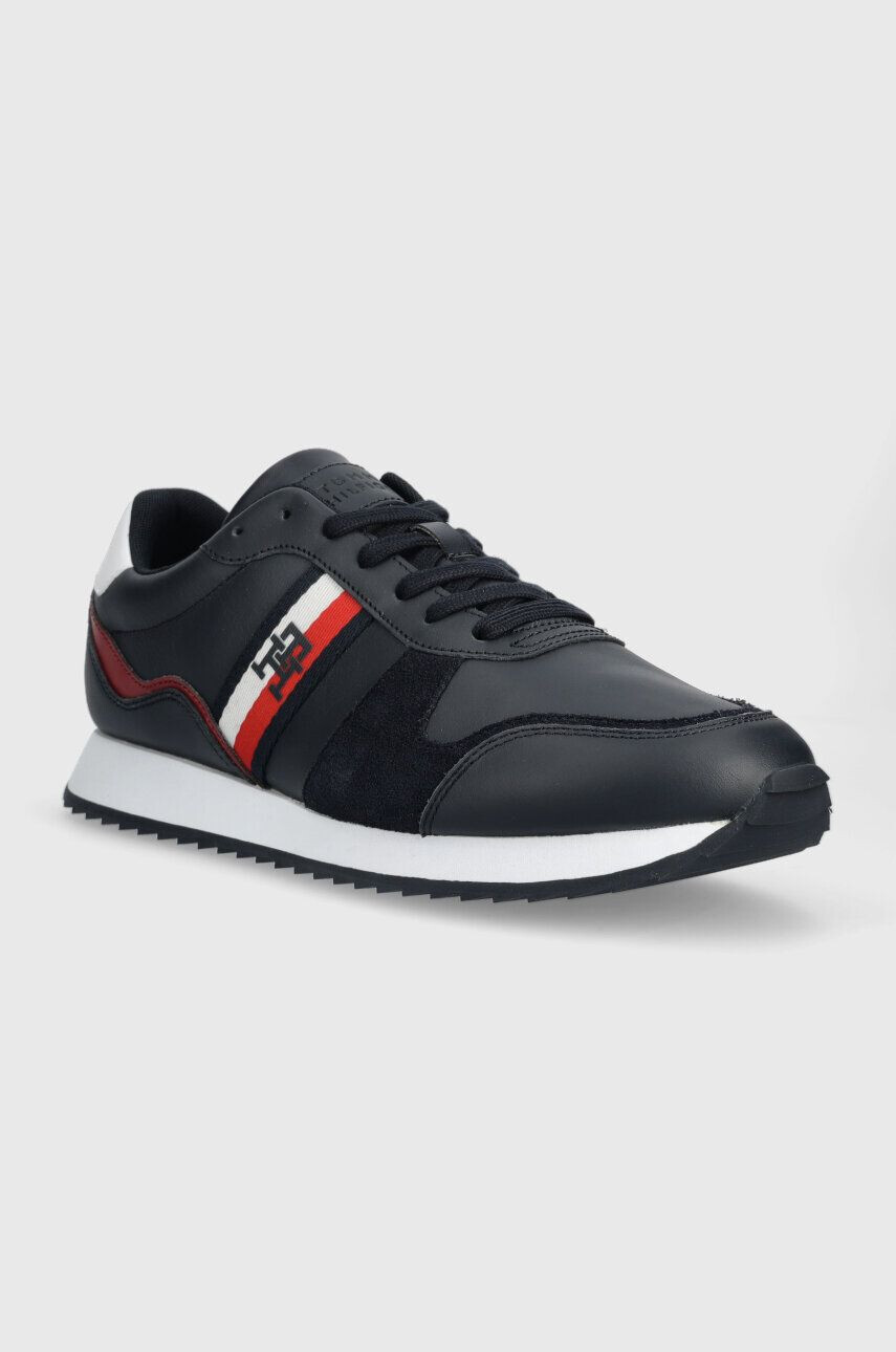 Tommy Hilfiger Кожени маратонки RUNNER EVO LEATHER в тъмносиньо FM0FM04714 - Pepit.bg