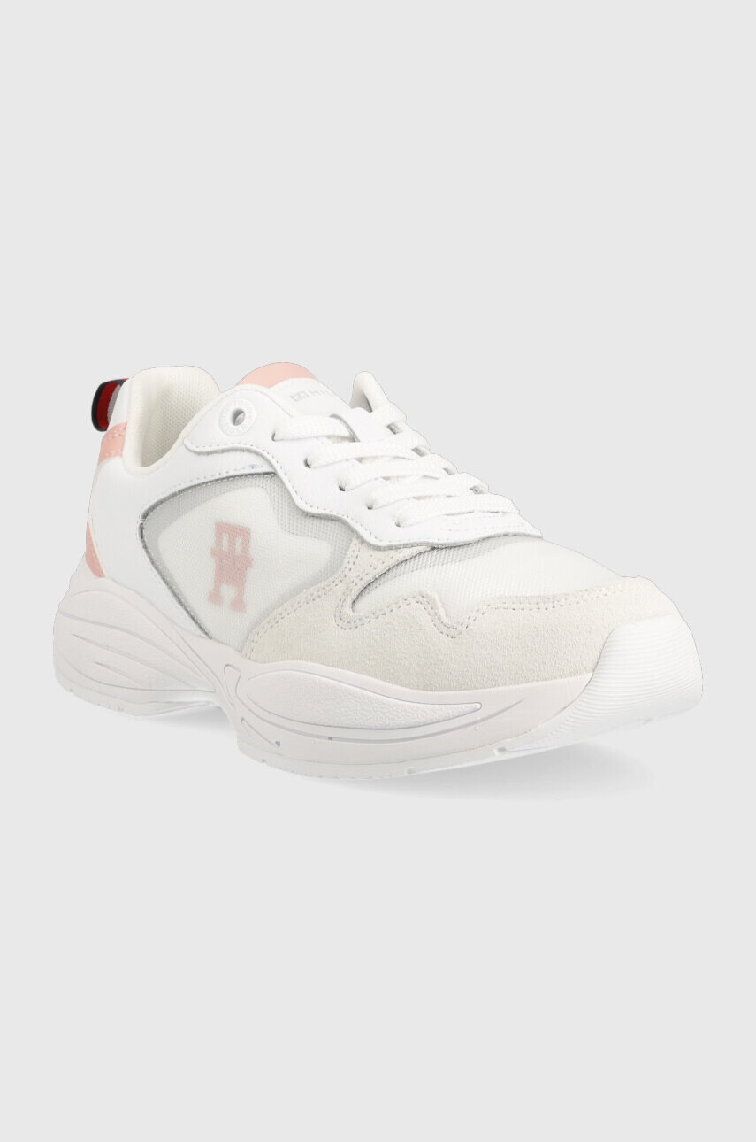 Tommy Hilfiger Кожени маратонки SPORTY TH RUNNER в бяло FW0FW06952 - Pepit.bg