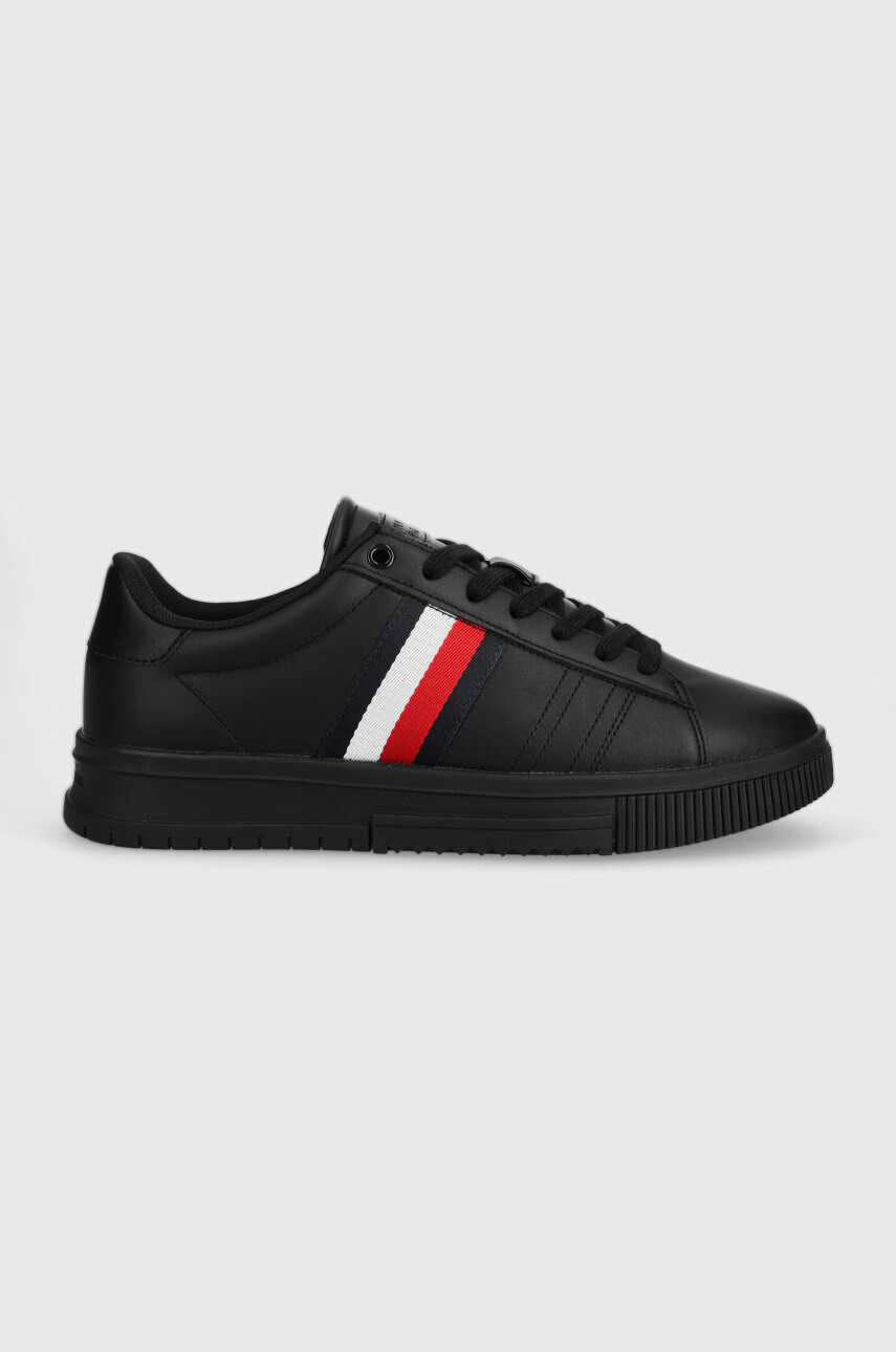 Tommy Hilfiger Кожени маратонки SUPERCUP LEATHER в черно FM0FM04706 - Pepit.bg