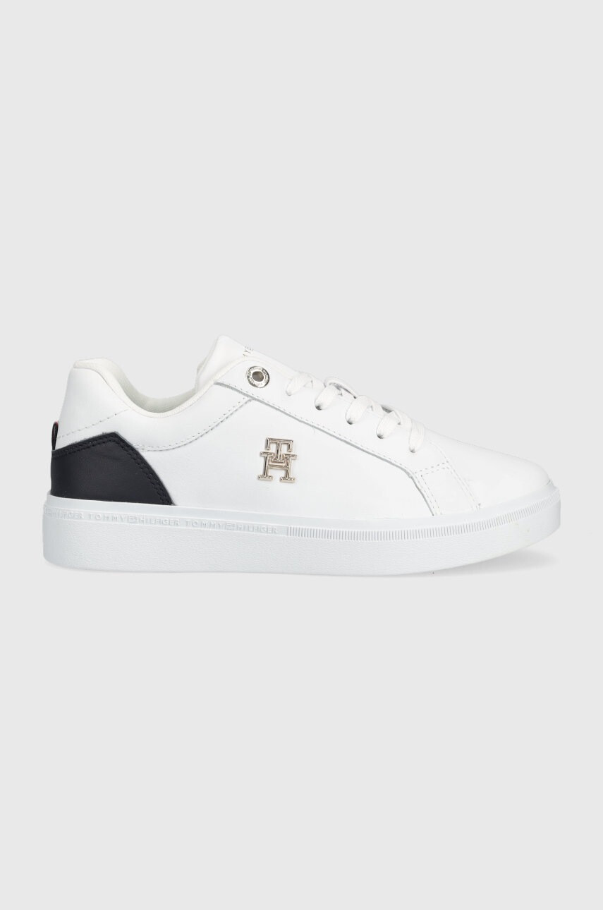 Tommy Hilfiger Кожени маратонки Th Court Sneaker в бяло - Pepit.bg