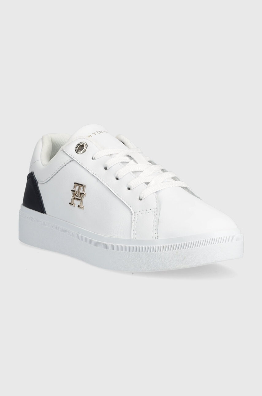 Tommy Hilfiger Кожени маратонки Th Court Sneaker в бяло - Pepit.bg