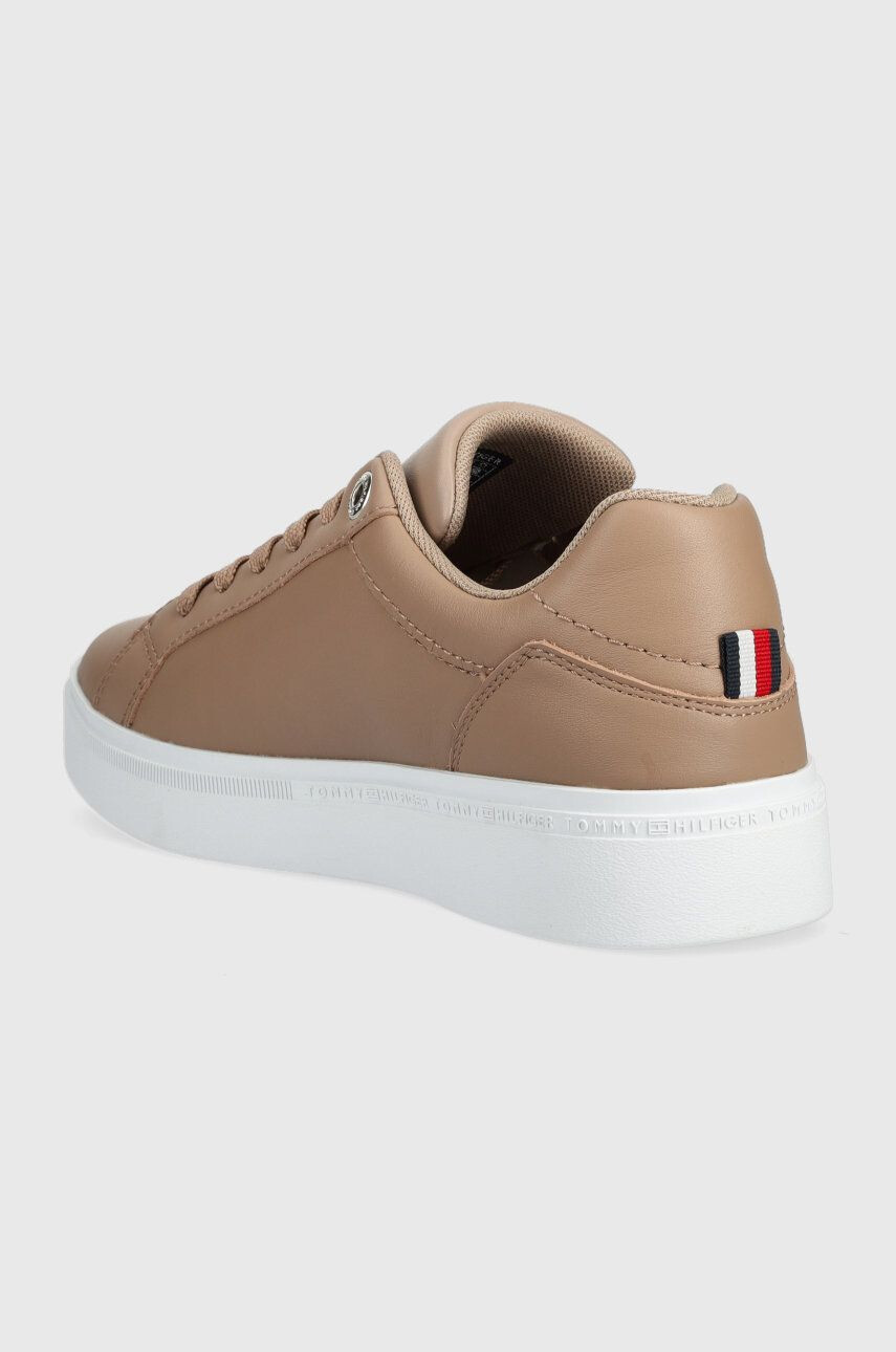 Tommy Hilfiger Кожени маратонки Th Court Sneaker в кафяво - Pepit.bg