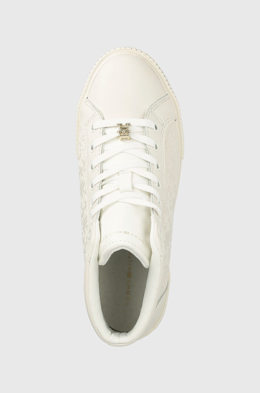 Tommy Hilfiger Кожени маратонки Th Monogram Leather Sneaker High в бежово - Pepit.bg