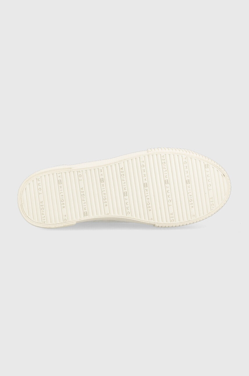 Tommy Hilfiger Кожени маратонки Th Monogram Leather Sneaker High в бежово - Pepit.bg