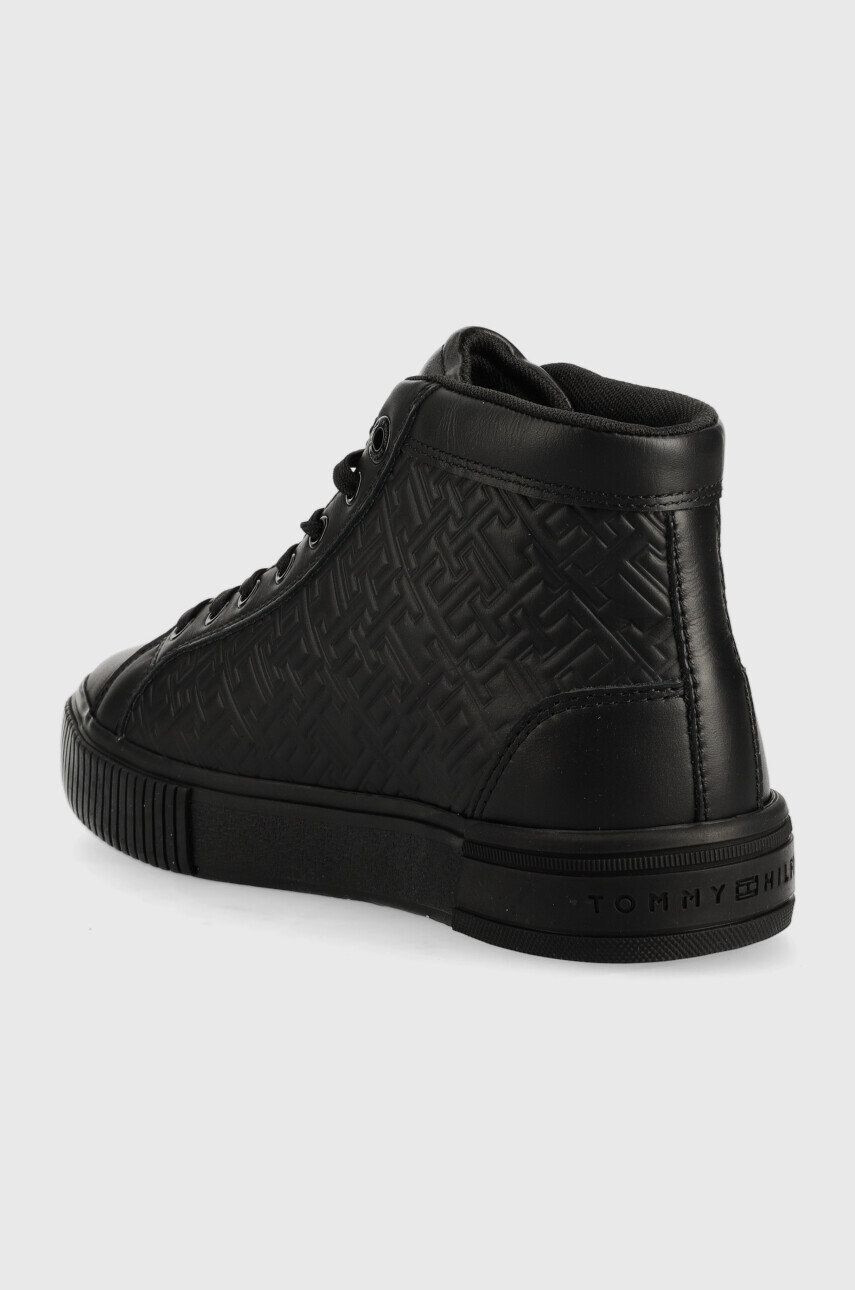 Tommy Hilfiger Кожени маратонки Th Monogram Leather Sneaker High в черно - Pepit.bg