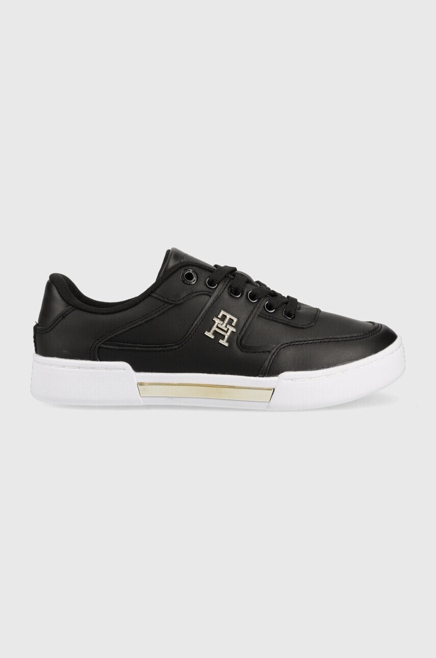 Tommy Hilfiger Кожени маратонки Th Prep Court Sneaker в черно - Pepit.bg