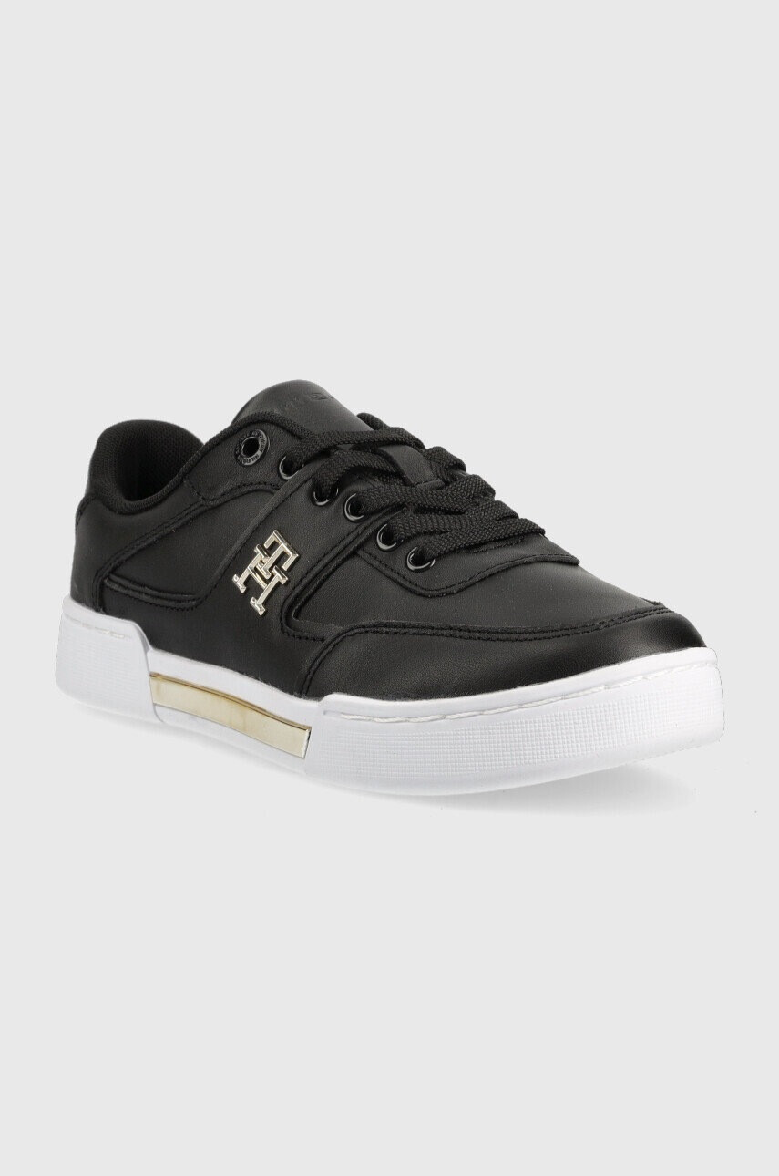 Tommy Hilfiger Кожени маратонки Th Prep Court Sneaker в черно - Pepit.bg