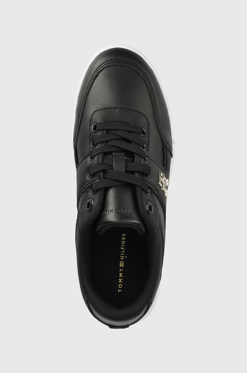 Tommy Hilfiger Кожени маратонки Th Prep Court Sneaker в черно - Pepit.bg