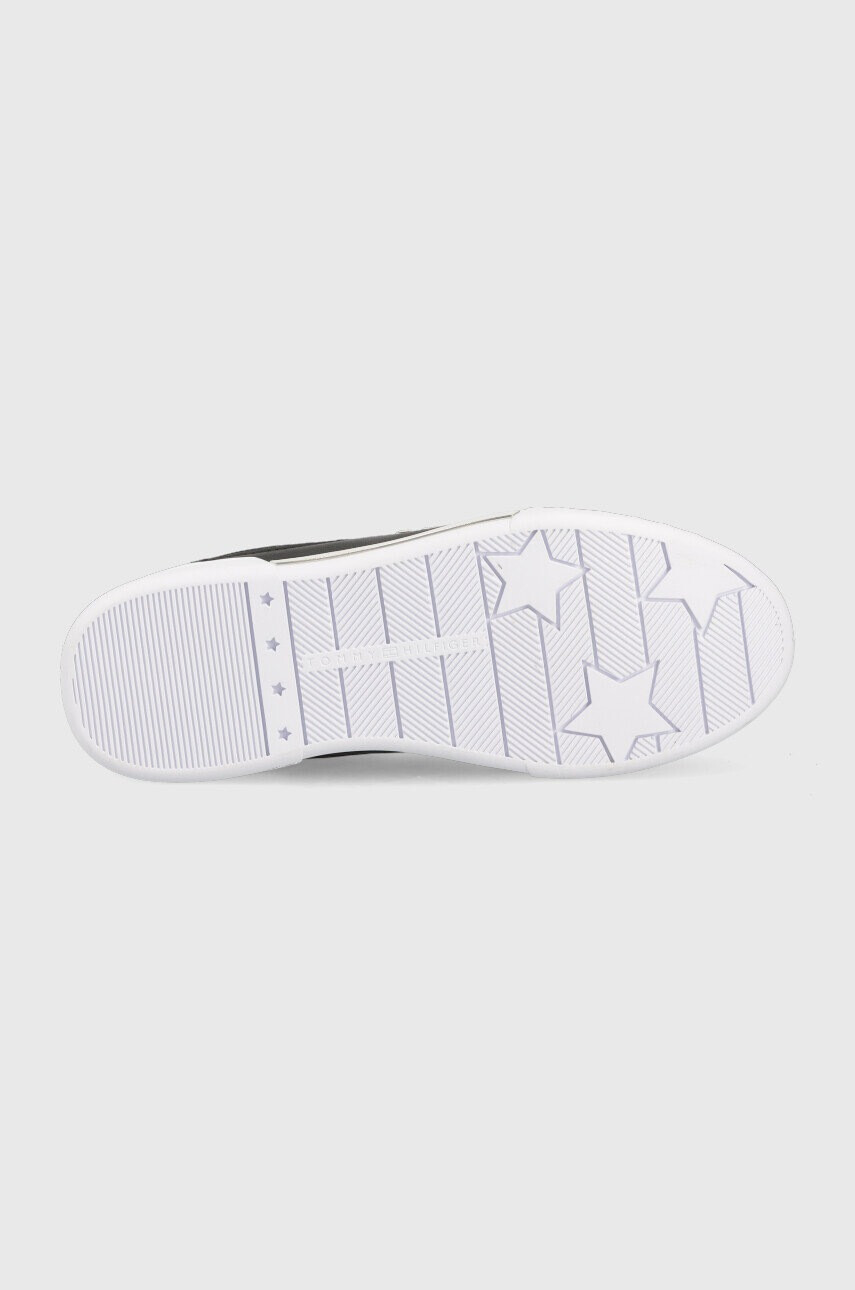 Tommy Hilfiger Кожени маратонки Th Prep Court Sneaker в черно - Pepit.bg