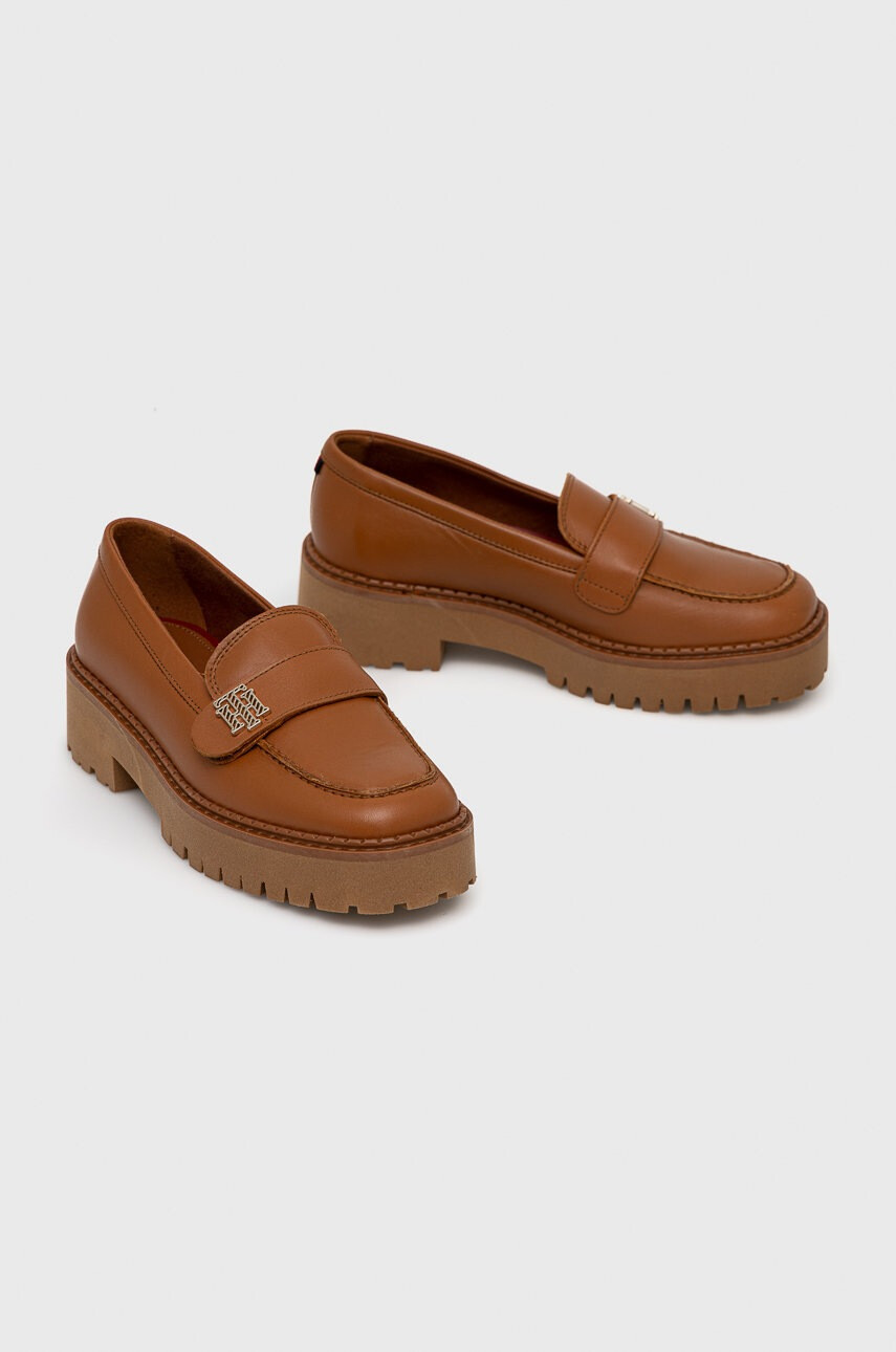 Tommy Hilfiger Кожени мокасини Th Hardware Chunky Loafer - Pepit.bg