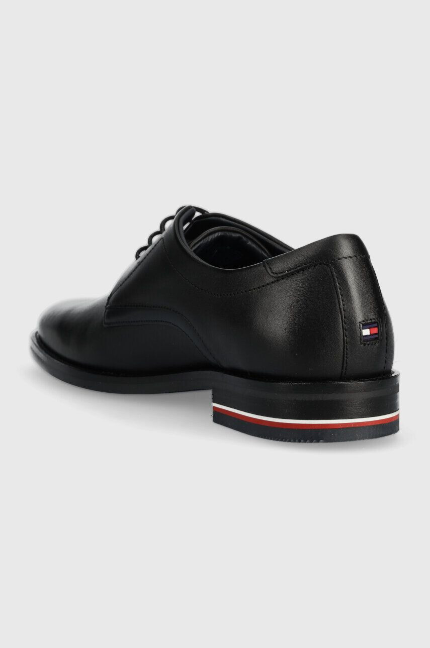 Tommy Hilfiger Кожени половинки обувки CORPORATE HILFIGER LEATHER SHOE в черно FM0FM04433 - Pepit.bg