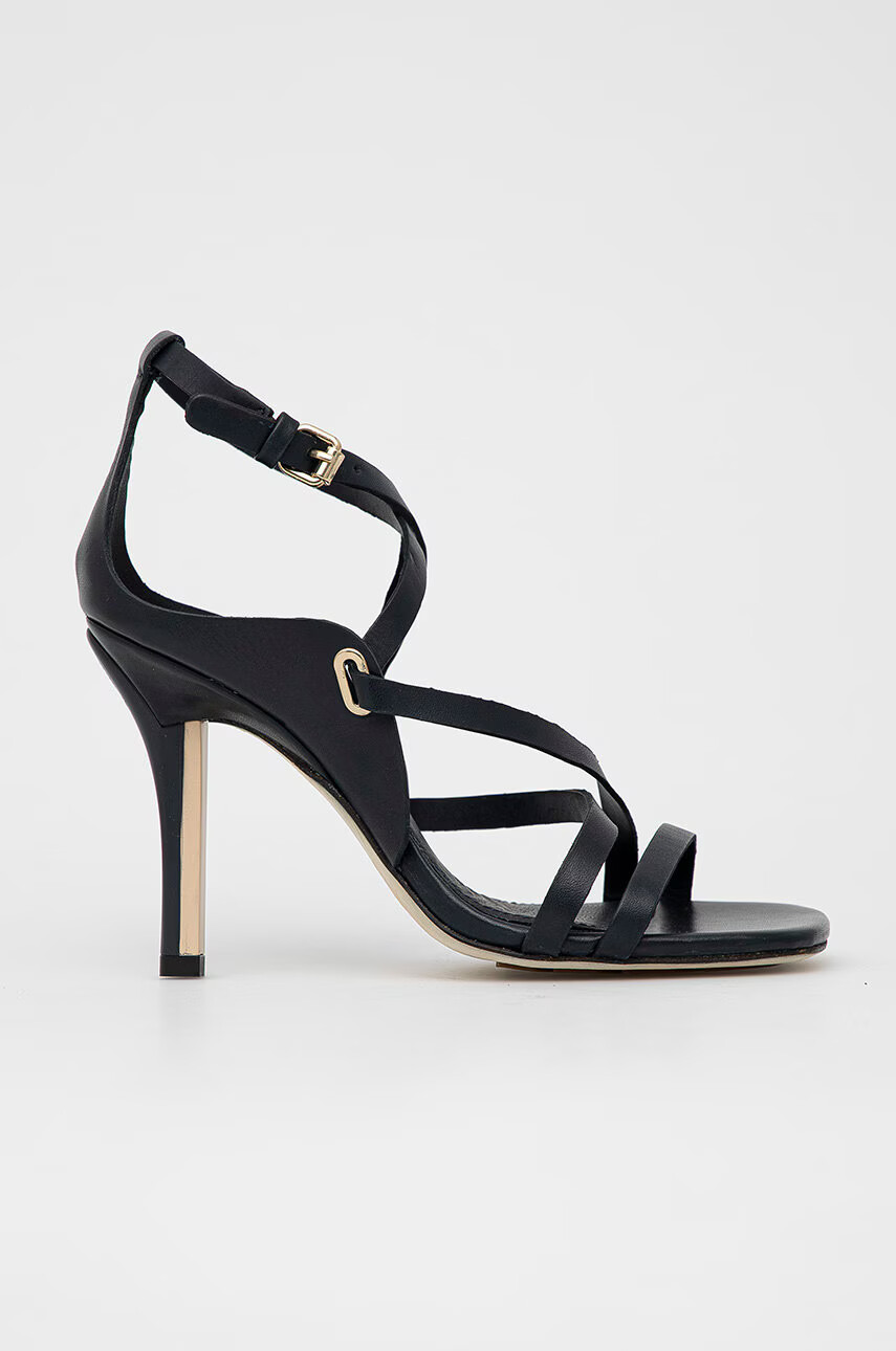 Tommy Hilfiger Кожени сандали Elevated Th High Heel в тъмносиньо - Pepit.bg