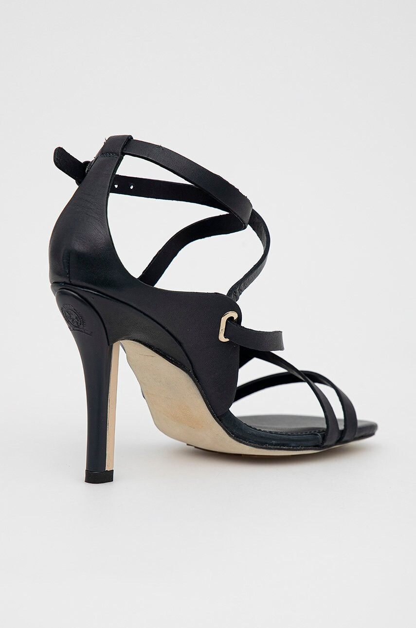 Tommy Hilfiger Кожени сандали Elevated Th High Heel в тъмносиньо - Pepit.bg