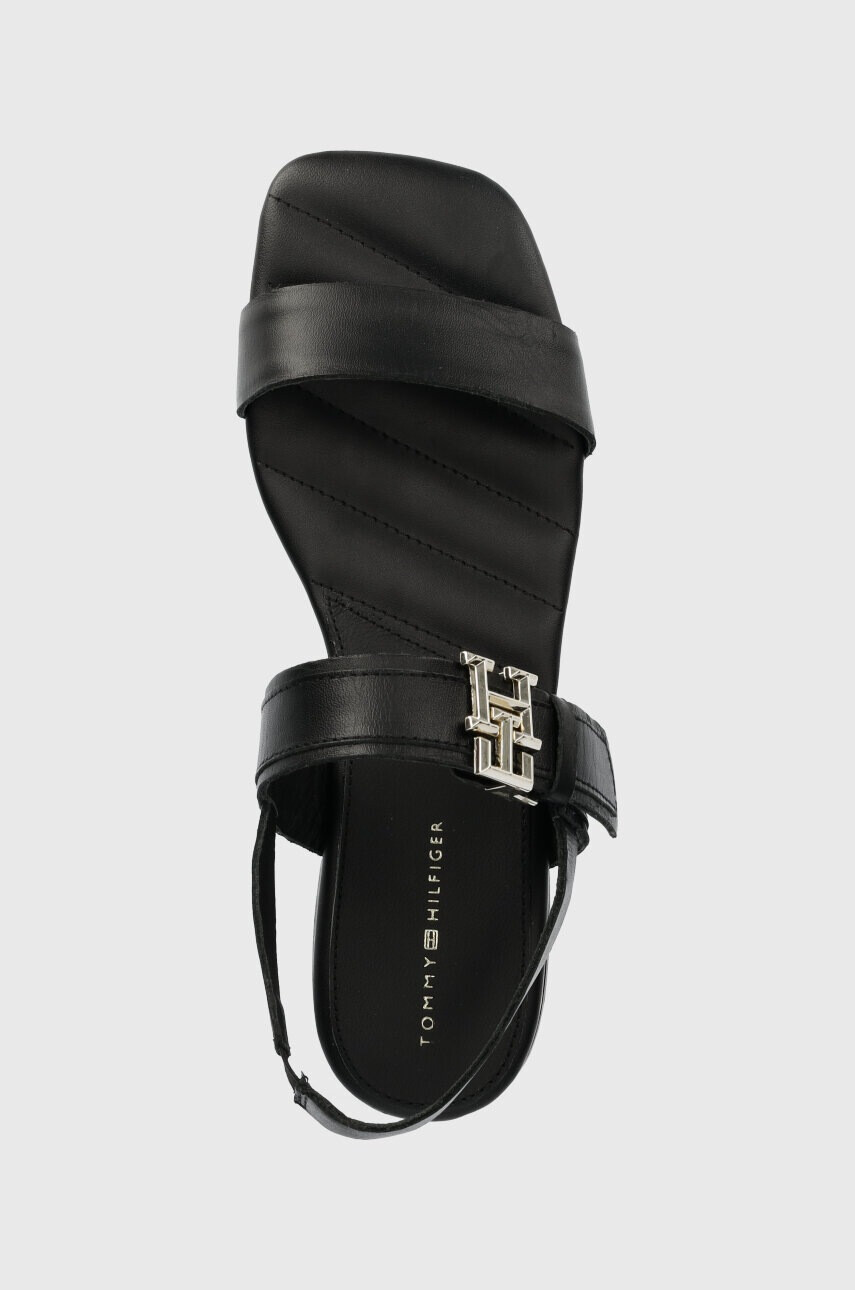 Tommy Hilfiger Кожени сандали HARDWARE FLAT SANDAL в черно FW0FW07094 - Pepit.bg