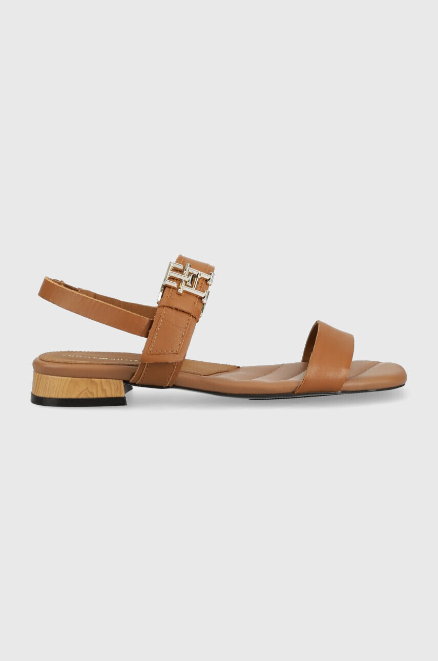 Tommy Hilfiger Кожени сандали HARDWARE FLAT SANDAL в кафяво FW0FW07094 - Pepit.bg