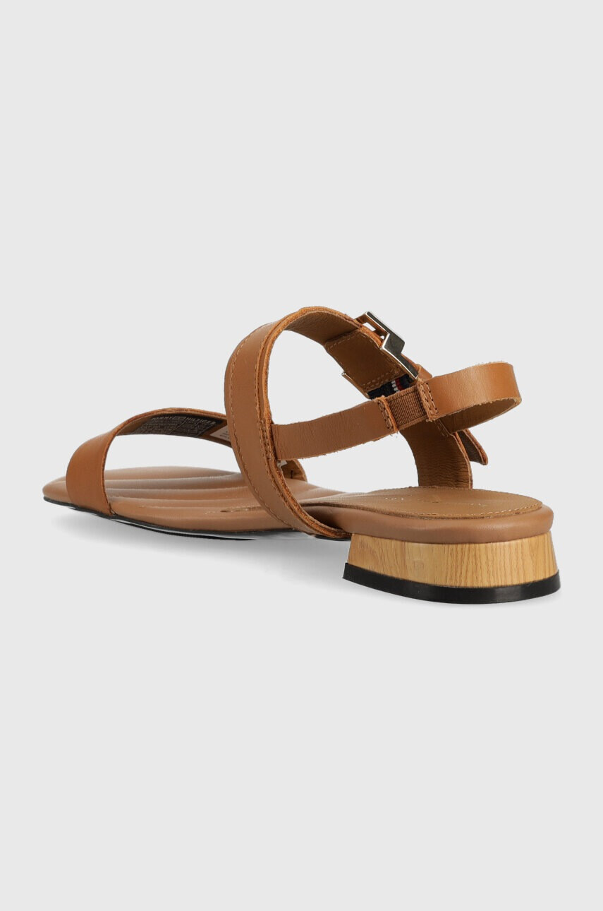 Tommy Hilfiger Кожени сандали HARDWARE FLAT SANDAL в кафяво FW0FW07094 - Pepit.bg