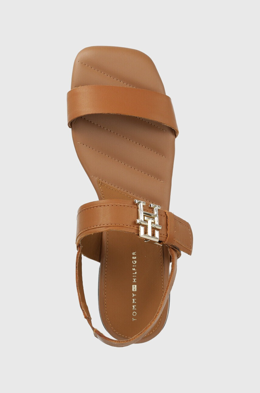 Tommy Hilfiger Кожени сандали HARDWARE FLAT SANDAL в кафяво FW0FW07094 - Pepit.bg