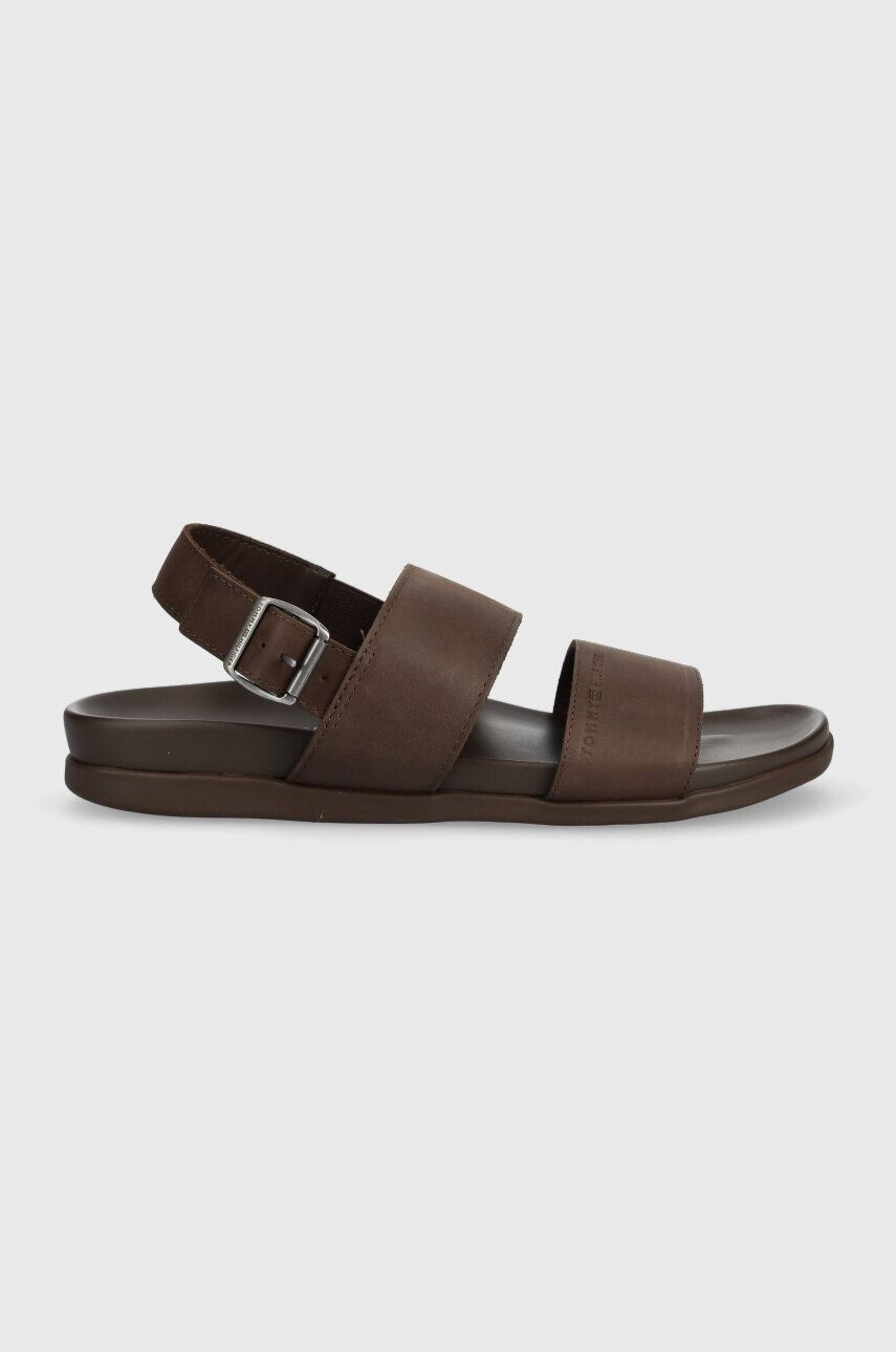 Tommy Hilfiger Кожени сандали HILFIGER PREMIUM LEATHER SANDAL - Pepit.bg