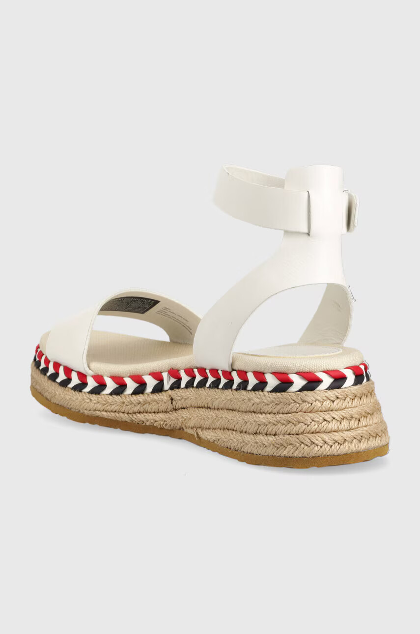 Tommy Hilfiger Кожени сандали LOW WEDGE SANDAL в бяло с платформа - Pepit.bg