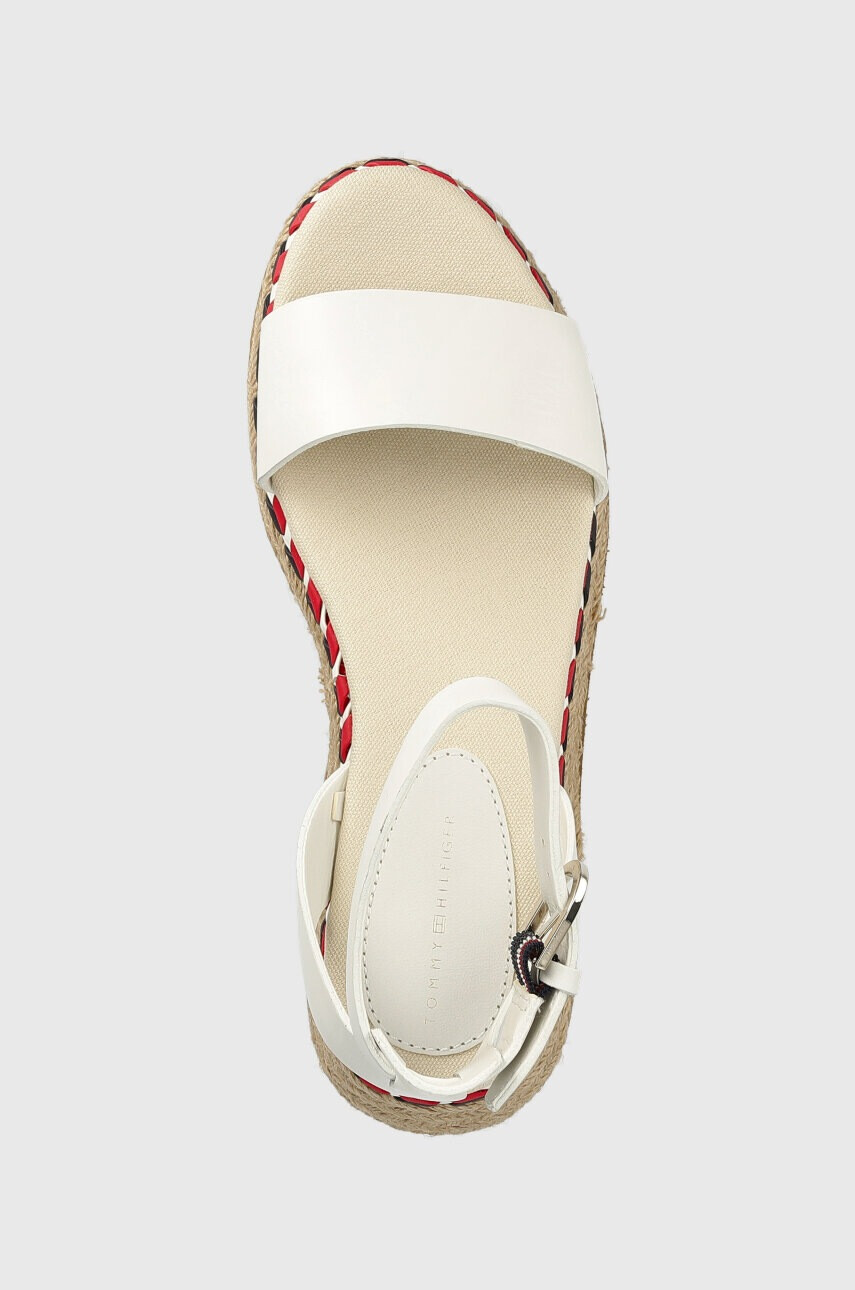 Tommy Hilfiger Кожени сандали LOW WEDGE SANDAL в бяло с платформа - Pepit.bg